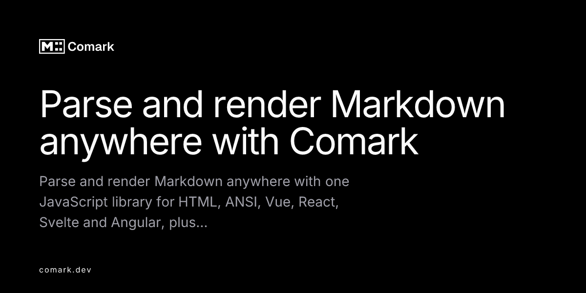 https://comark.dev/ social preview image