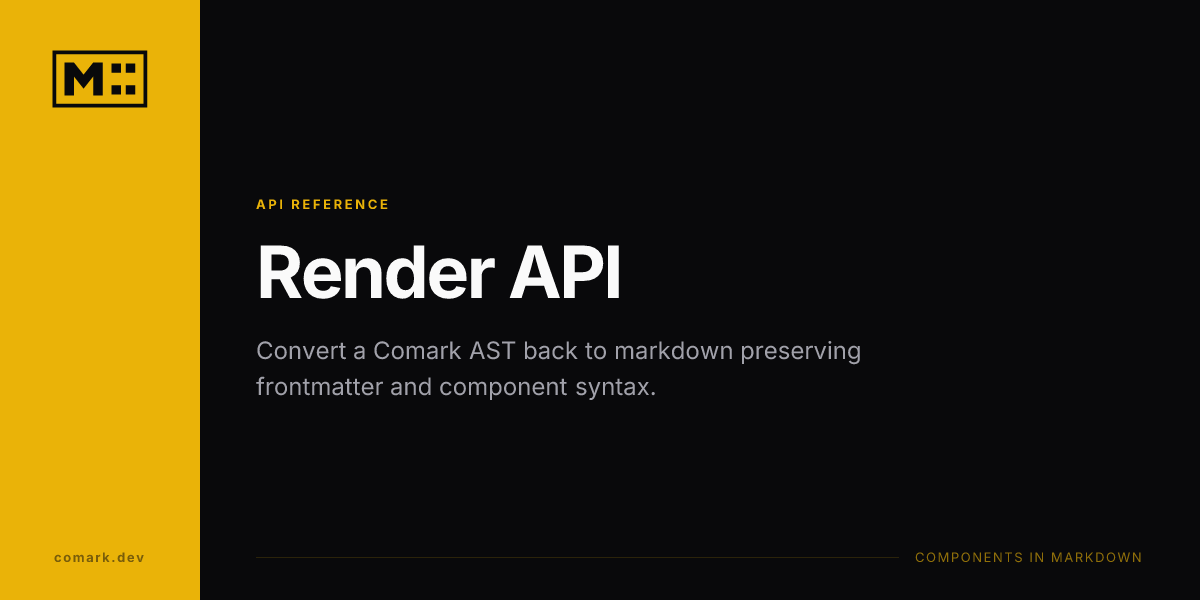Render API - Comark